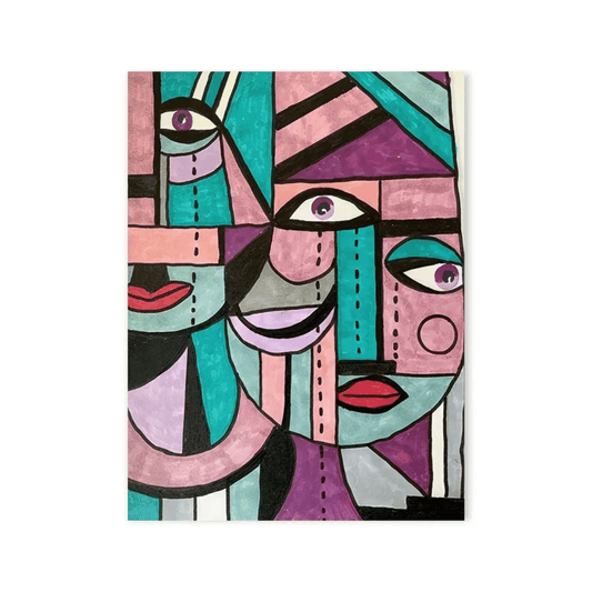 Three Voices Abstract Portrait Canvas Print