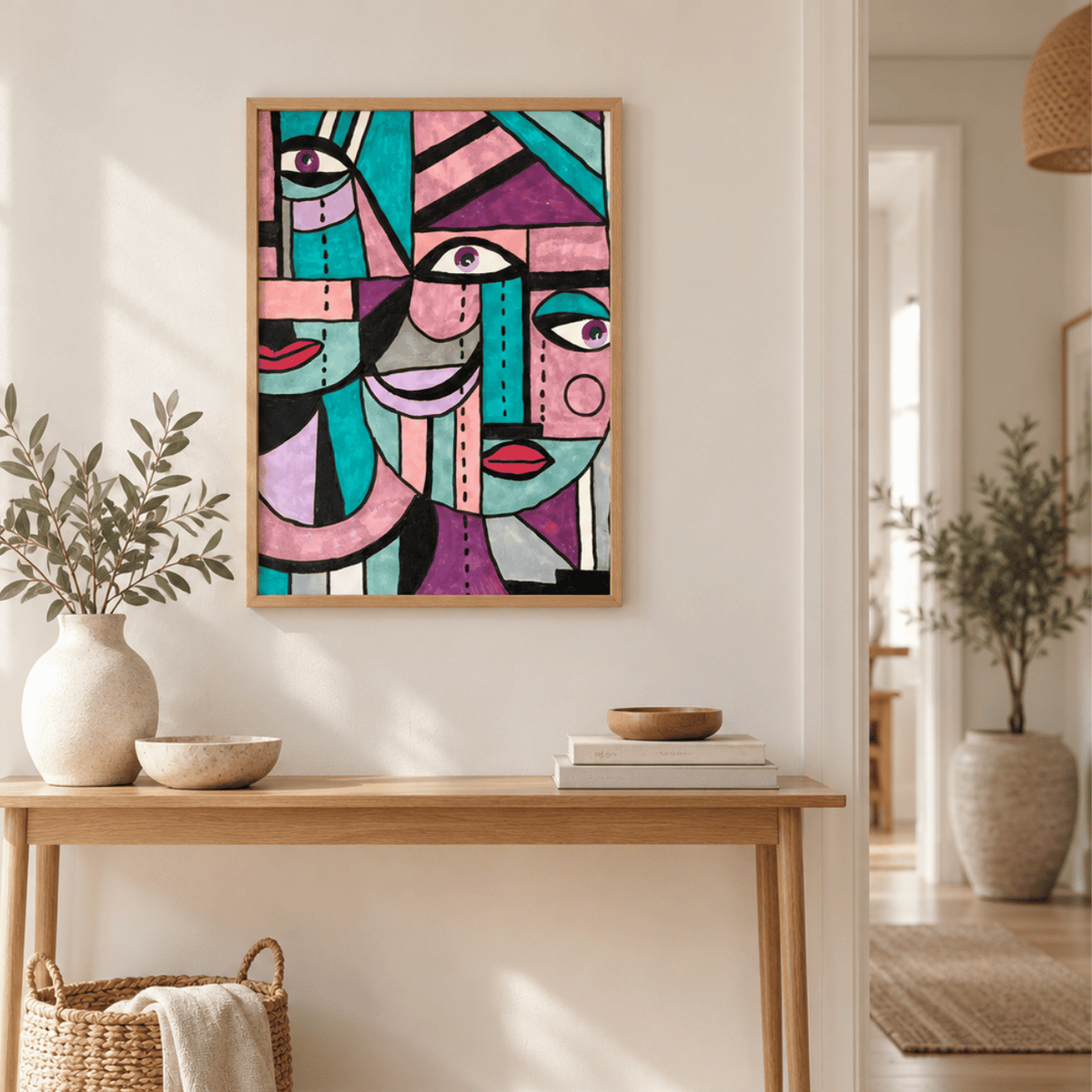 Three Voices Abstract Portrait Canvas Print