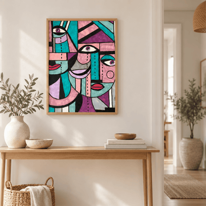 Three Voices Abstract Portrait Canvas Print