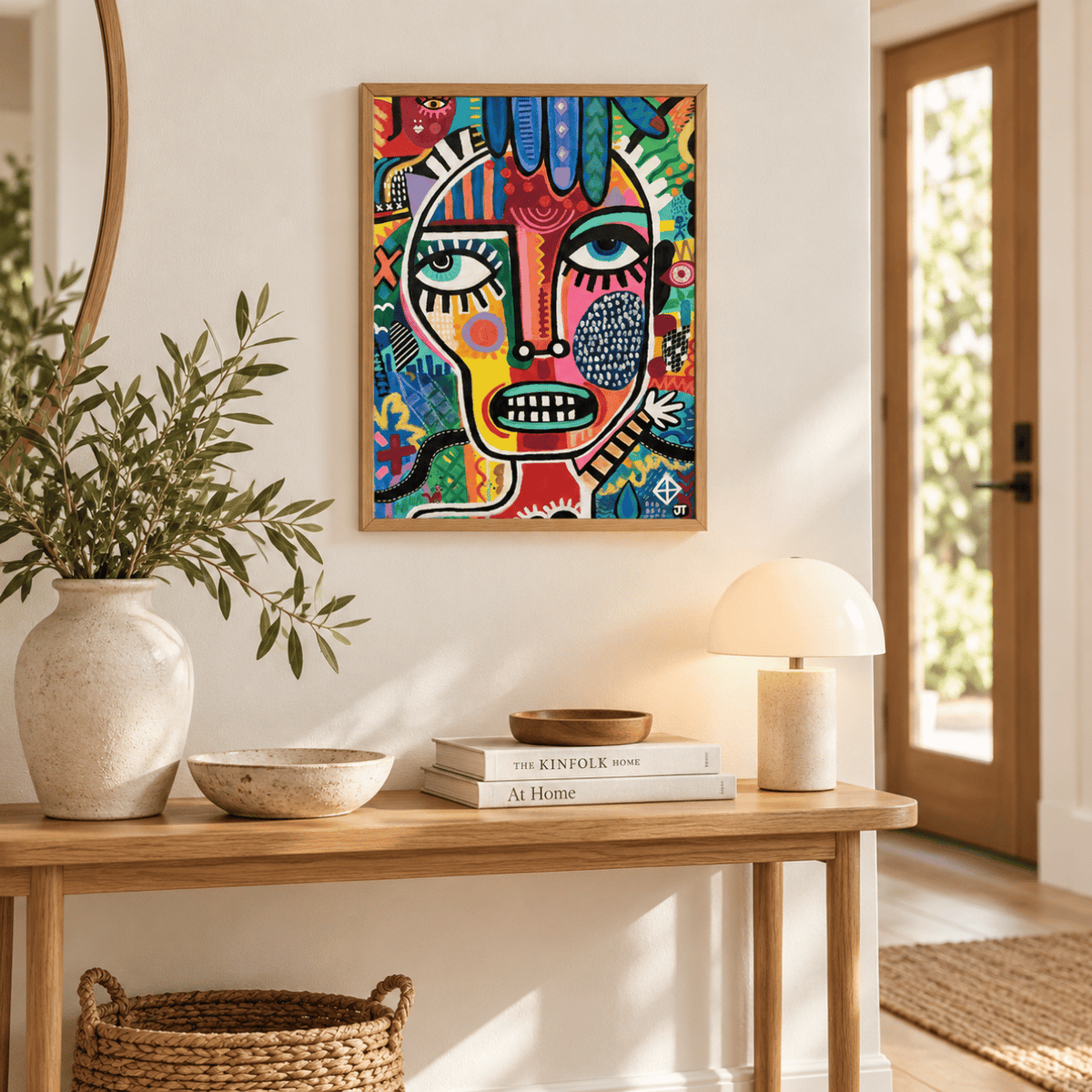 Patchwork Gaze Abstract Face Canvas Print