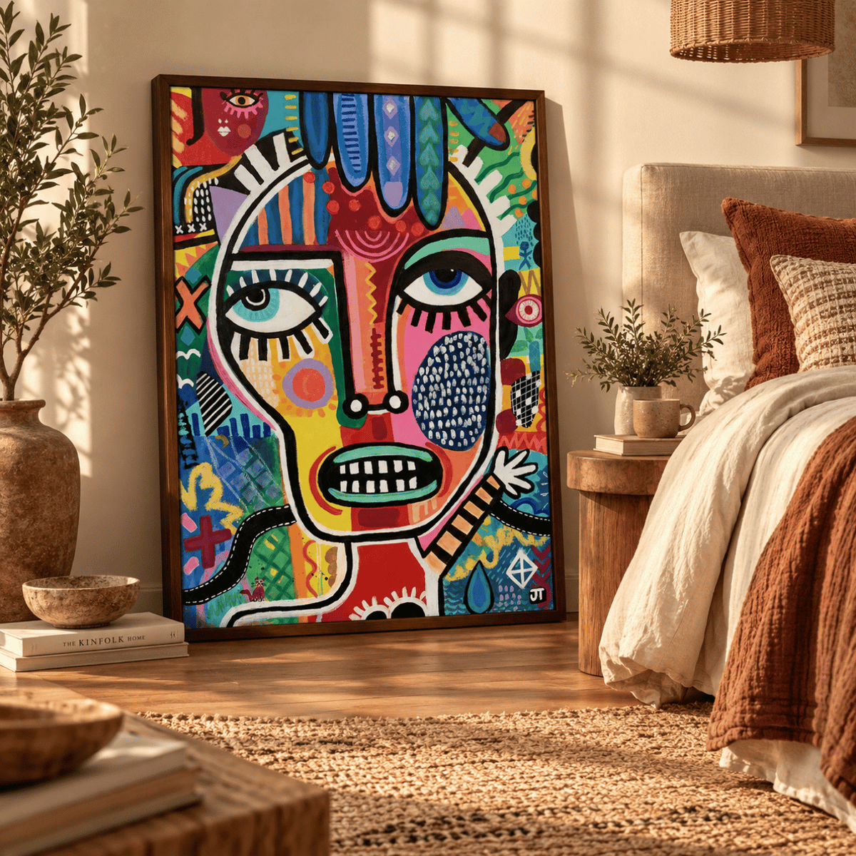 Patchwork Gaze Abstract Face Canvas Print
