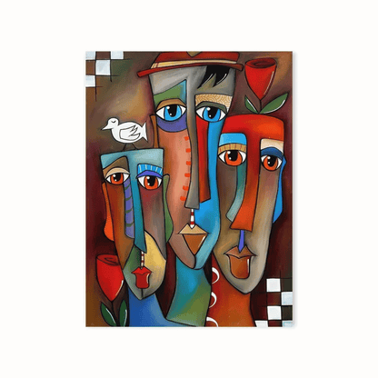 Three Faces In Bloom Abstract Canvas Print