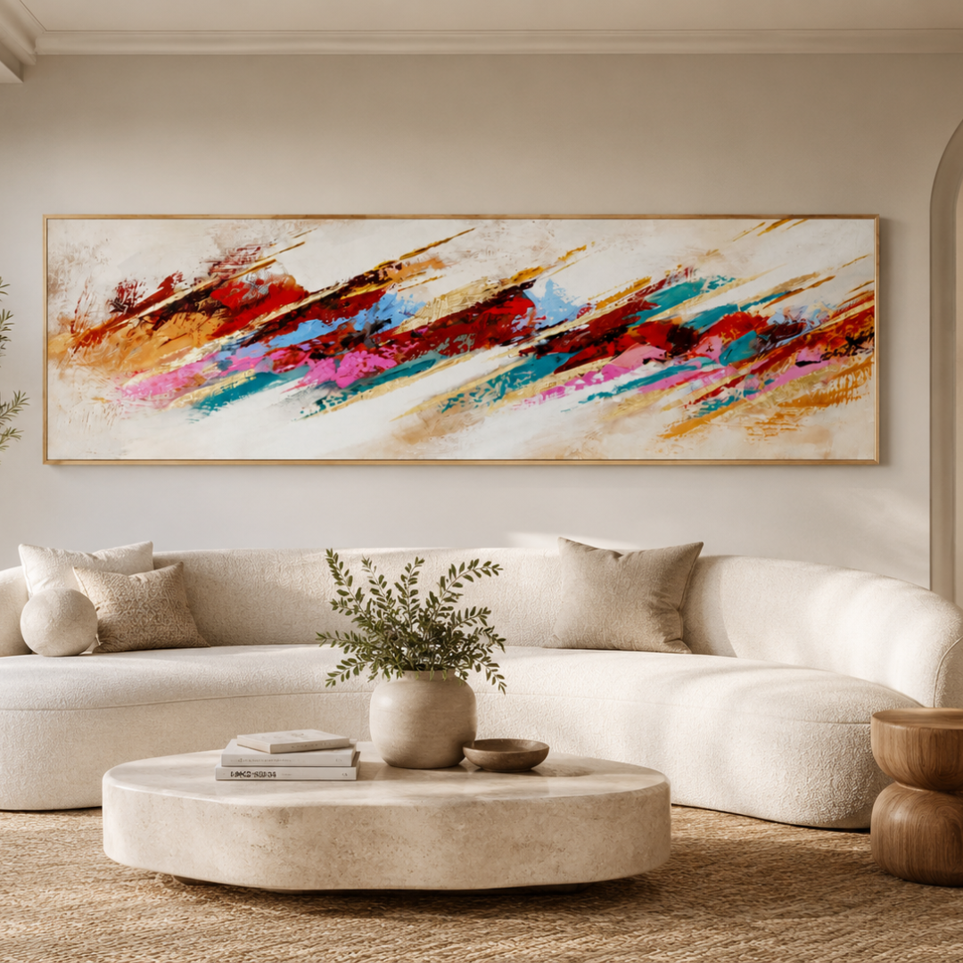 Chromatic Rush Colourful Abstract Panoramic Canvas Print