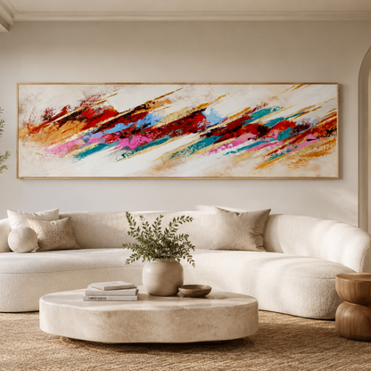 Chromatic Rush Colourful Abstract Panoramic Canvas Print