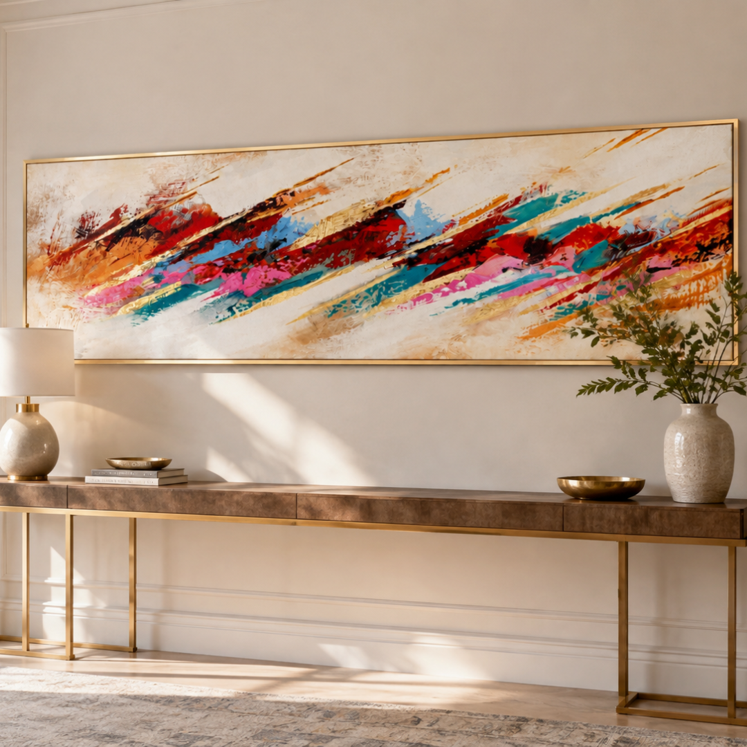 Chromatic Rush Colourful Abstract Panoramic Canvas Print