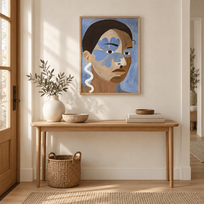 Blue Bloom Muse Canvas Print