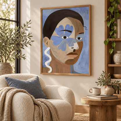 Blue Bloom Muse Canvas Print