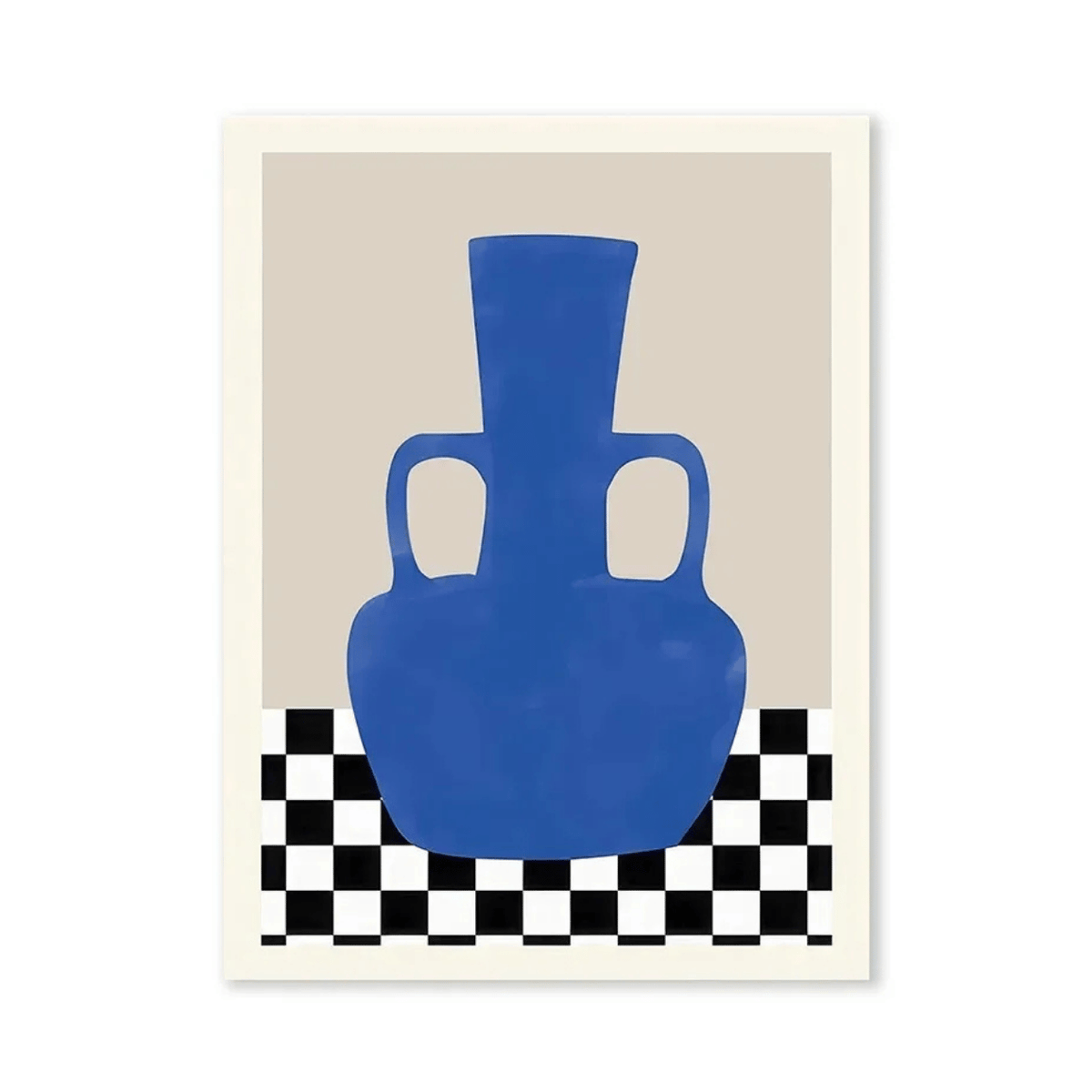 Cobalt Amphora Check Canvas Print
