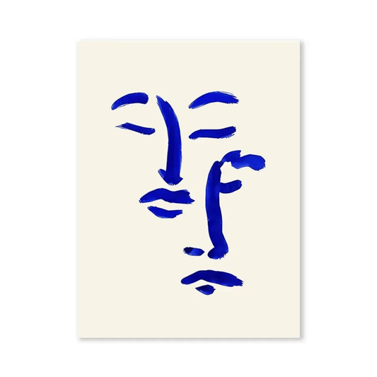 Cobalt Faces In Dialogue Canvas Print