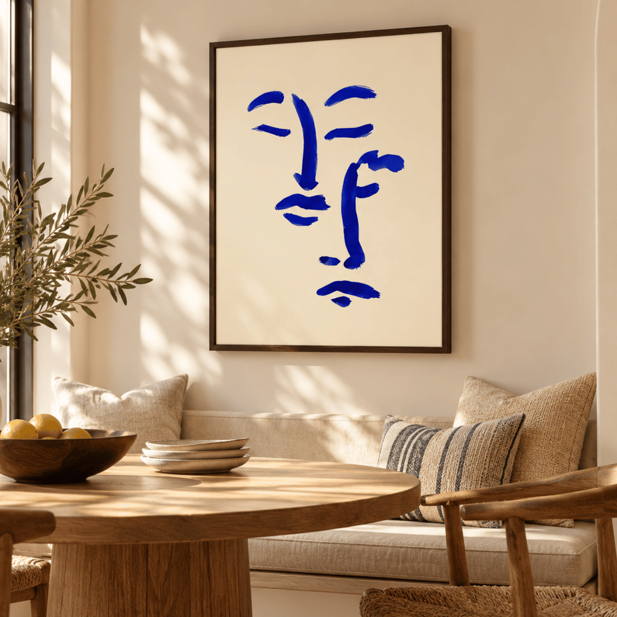 Cobalt Faces In Dialogue Canvas Print