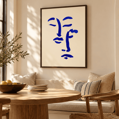 Cobalt Faces In Dialogue Canvas Print