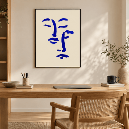 Cobalt Faces In Dialogue Canvas Print