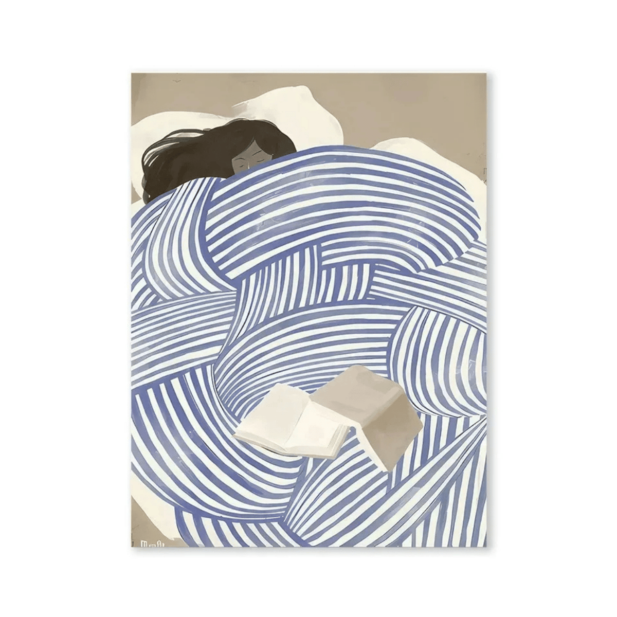 Blue Stripe Slumber Canvas Print