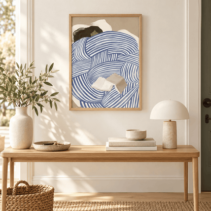 Blue Stripe Slumber Canvas Print