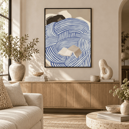 Blue Stripe Slumber Canvas Print