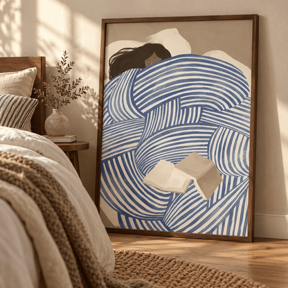 Blue Stripe Slumber Canvas Print