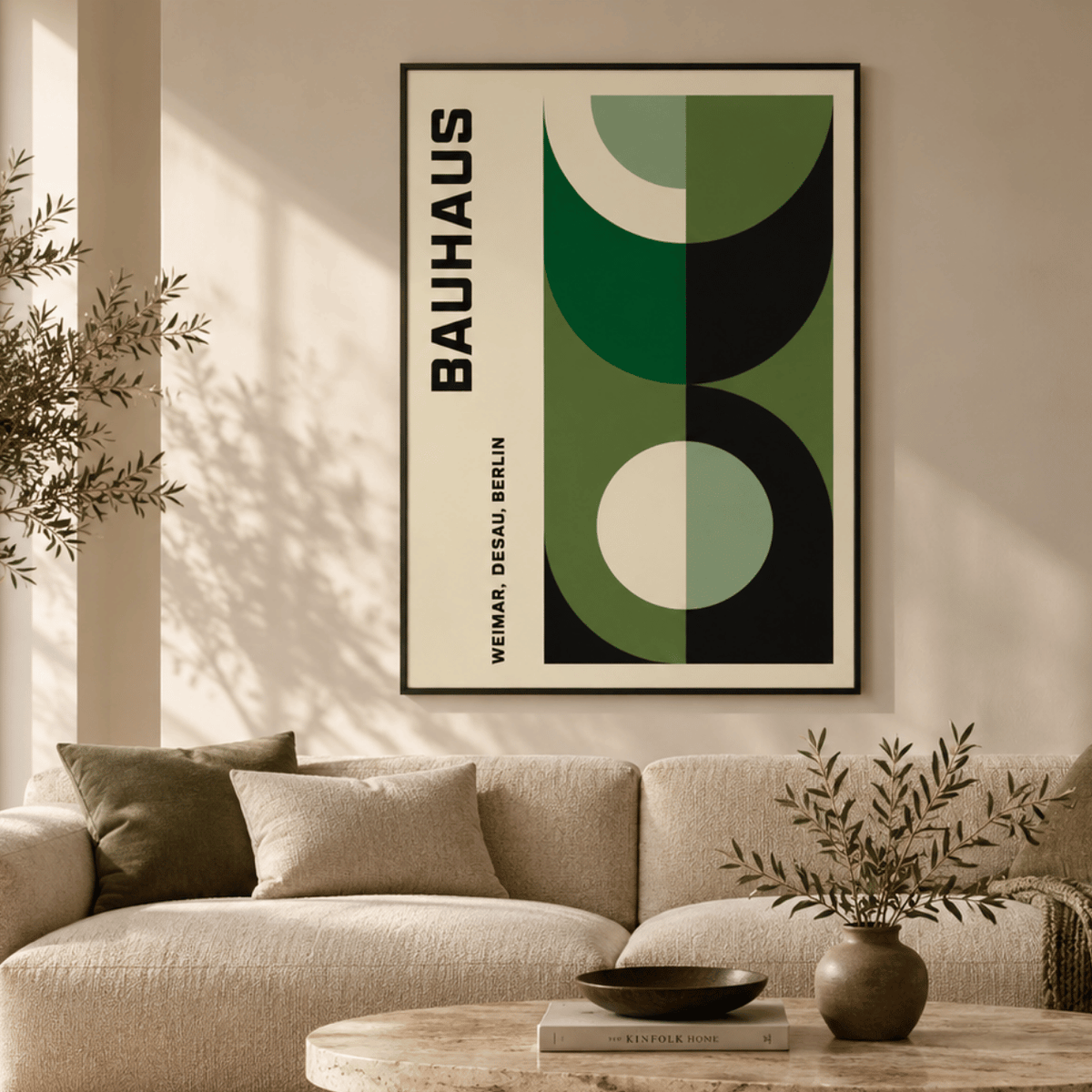 Bauhaus Evergreen Form Canvas Print