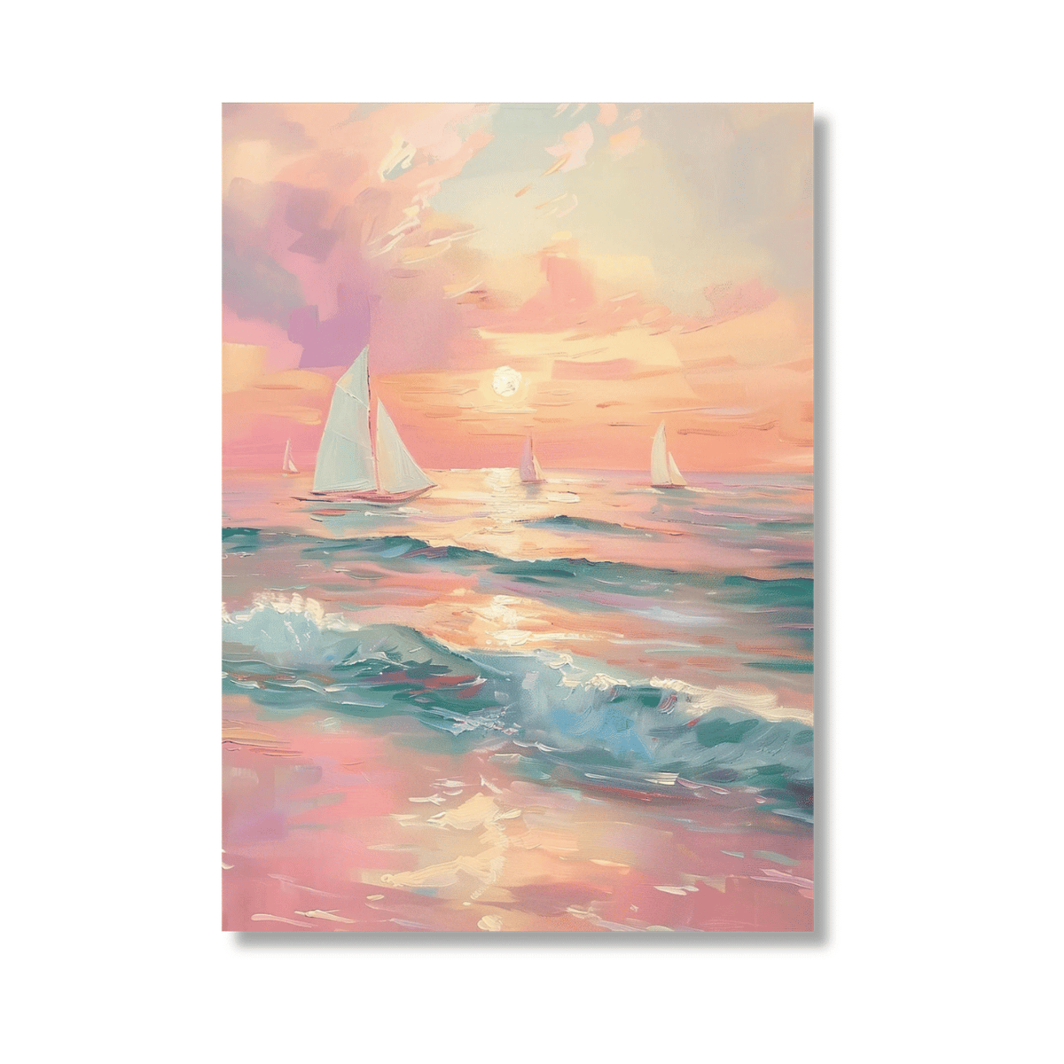 Blush Tide Sailboats Canvas Print