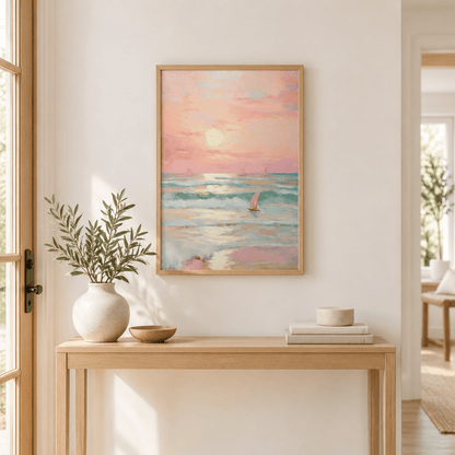 Rose Horizon Sailboats Canvas Print