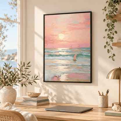 Rose Horizon Sailboats Canvas Print