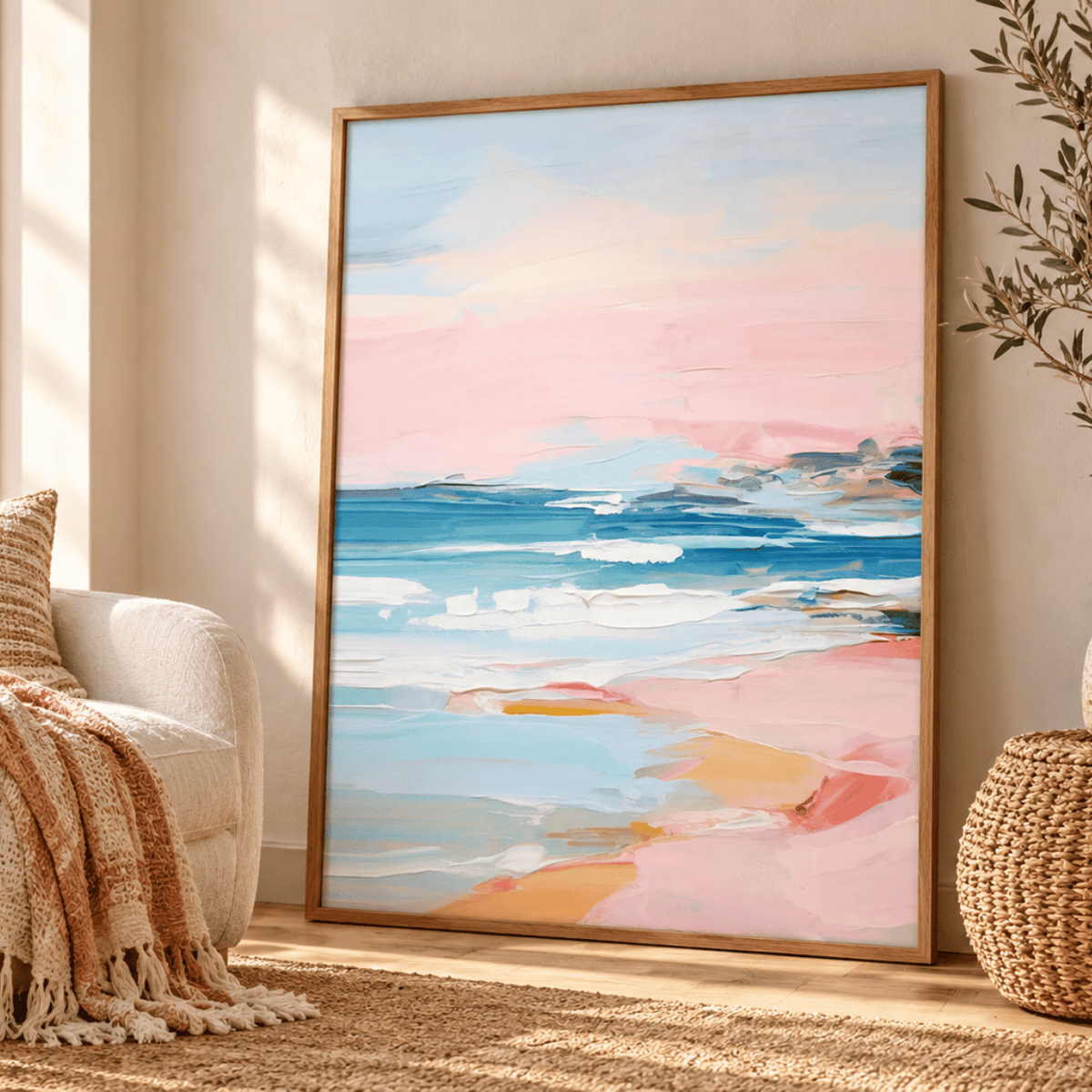 Pastel Tides Abstract Canvas Print