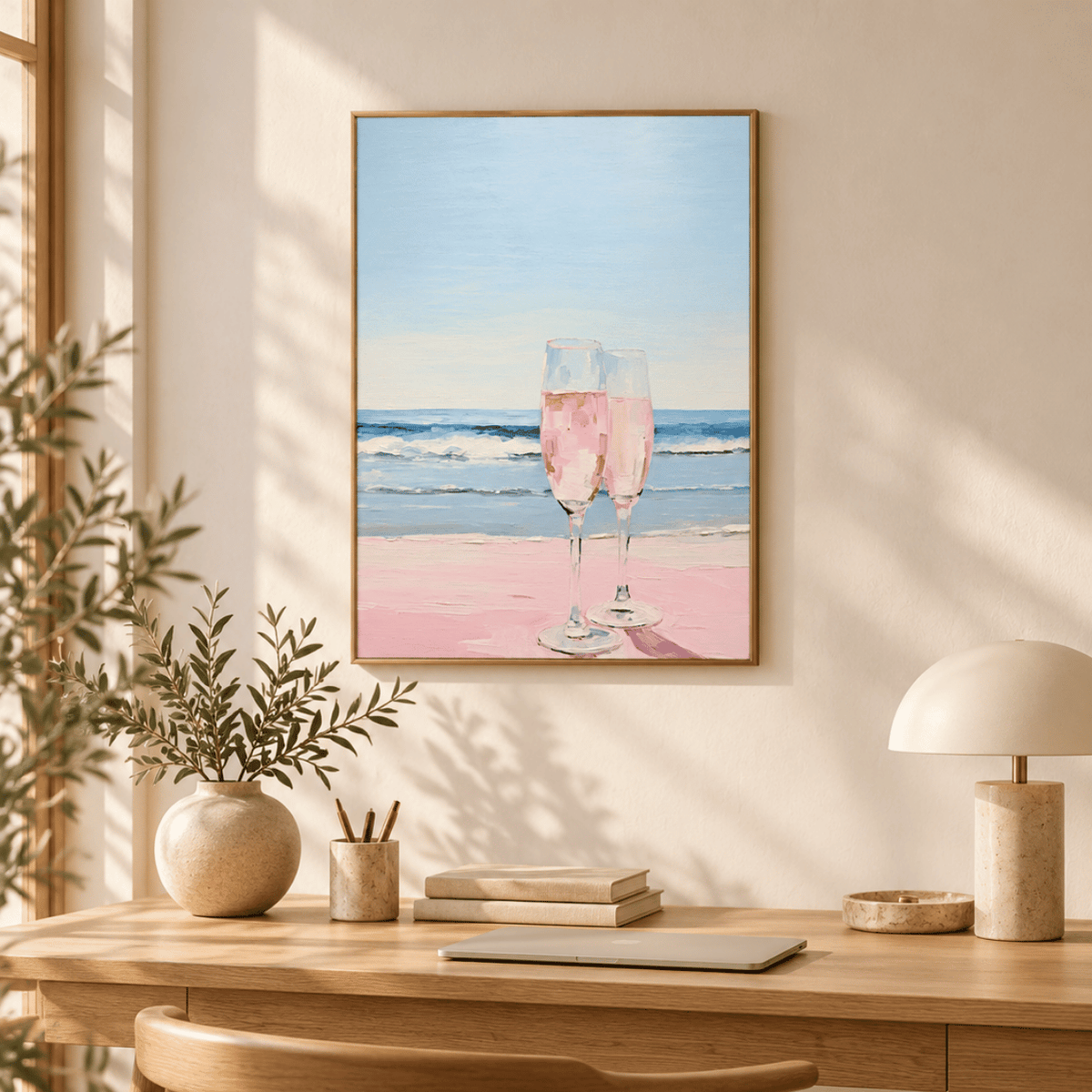 Rosé By The Shore Canvas Print