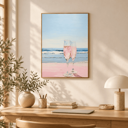 Rosé By The Shore Canvas Print