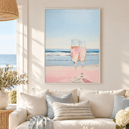 Rosé By The Shore Canvas Print