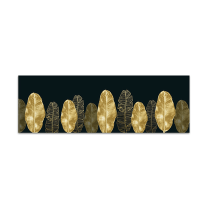 Midnight Gold Leaves Canvas Print