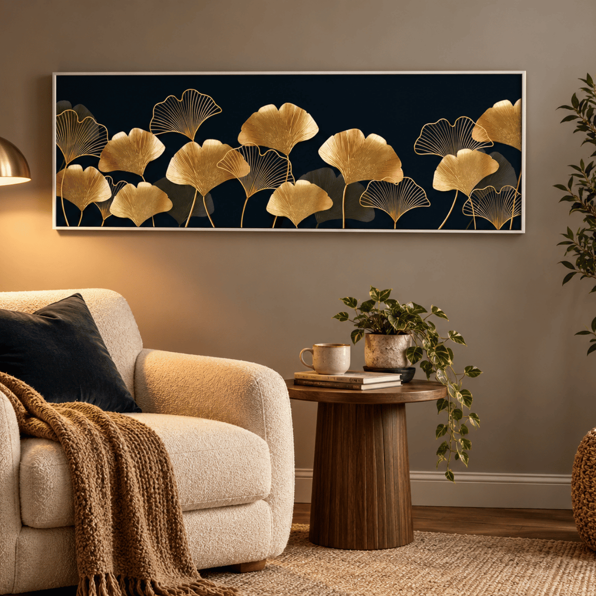 Golden Ginkgo Garden Canvas Print
