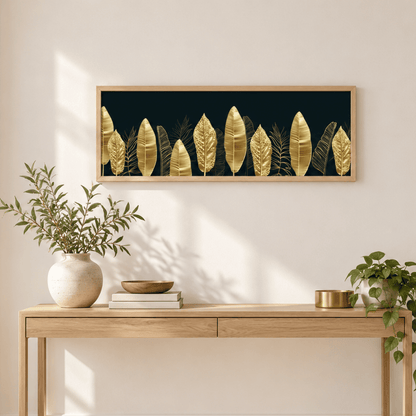 Midnight Gold Botanical Canvas Print