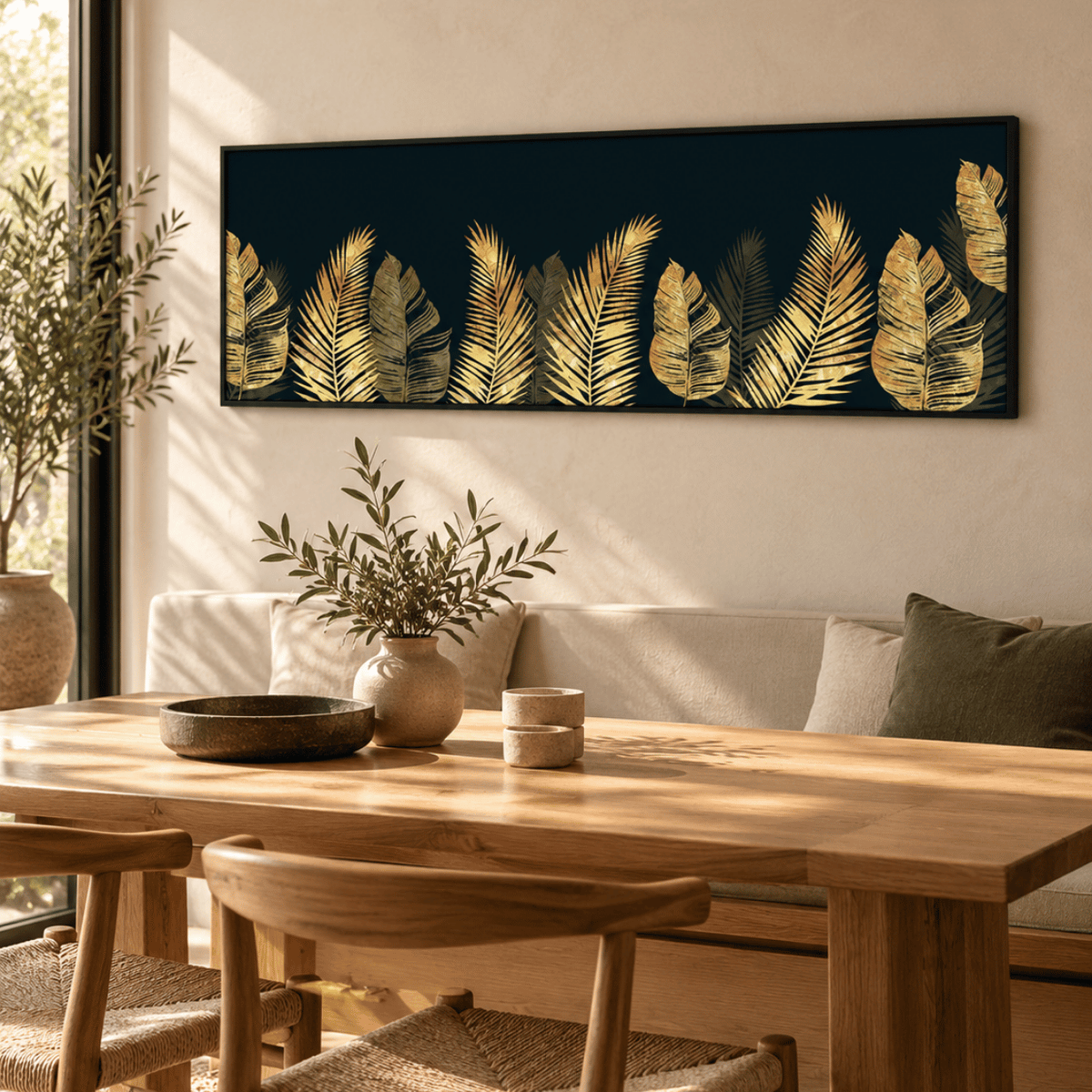 Golden Palm Horizon Canvas Print