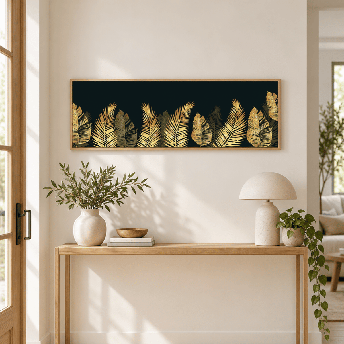 Golden Palm Horizon Canvas Print