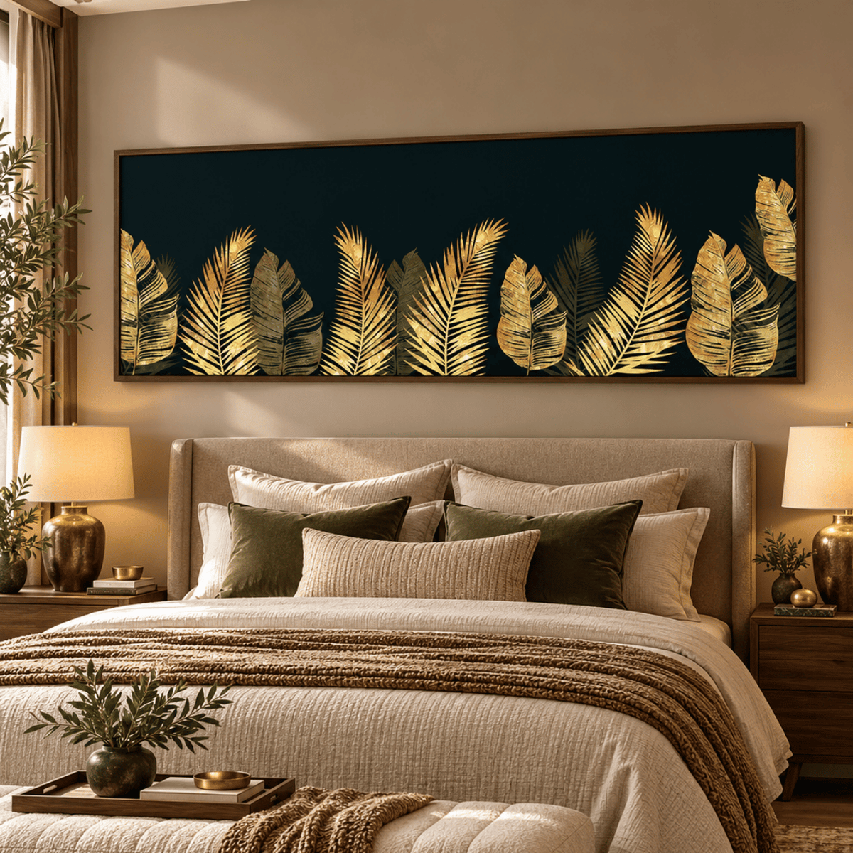 Golden Palm Horizon Canvas Print