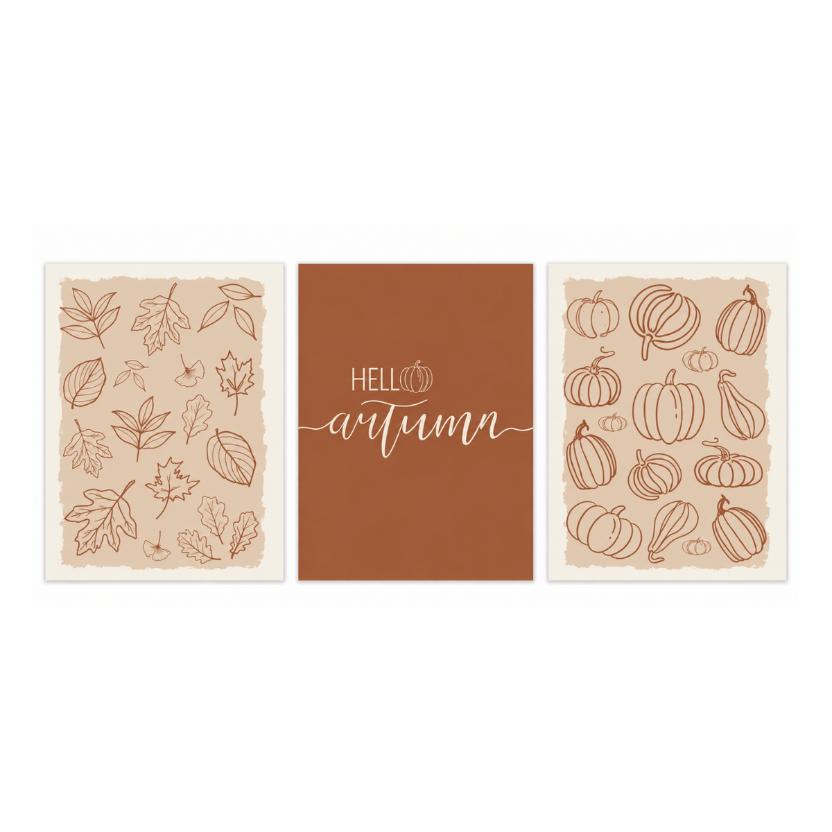 Hello Autumn Trio Poster Print Pack