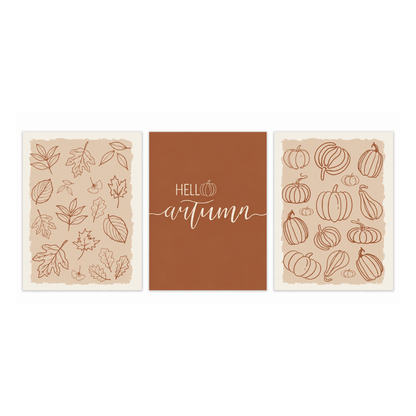 Hello Autumn Trio Poster Print Pack