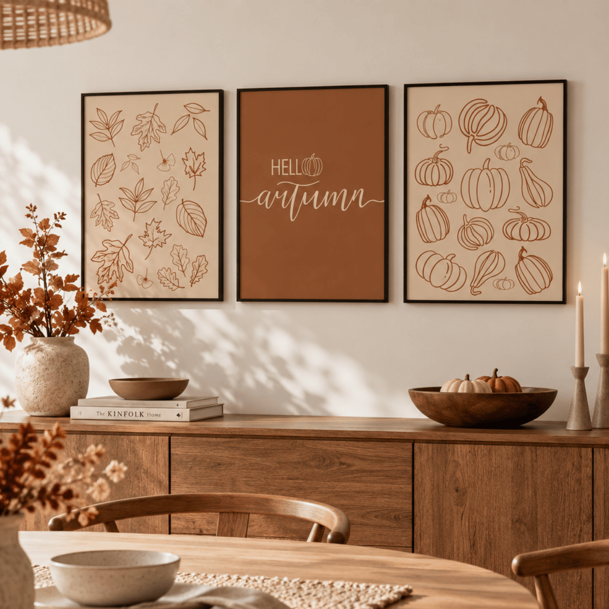 Hello Autumn Trio Poster Print Pack