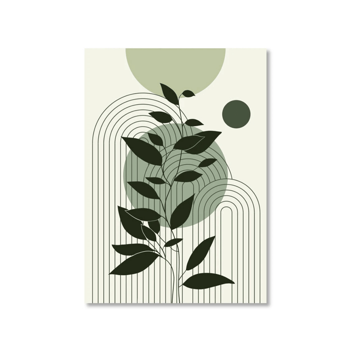 Sage Botanical Arches Canvas Print