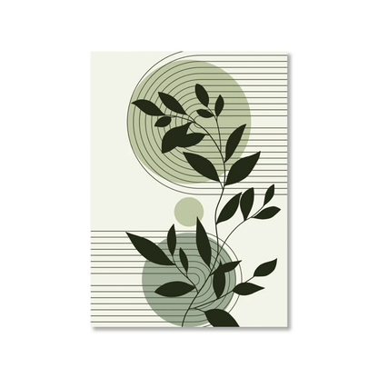 Sage Orbit Leaves Canvas Print