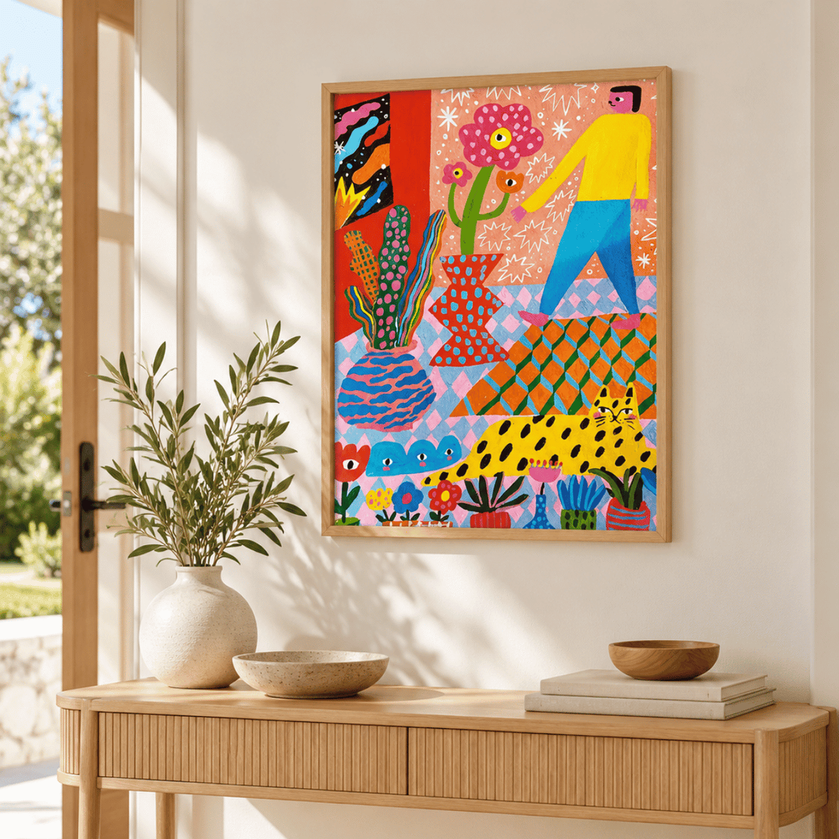Electric Jungle Leopard Canvas Print