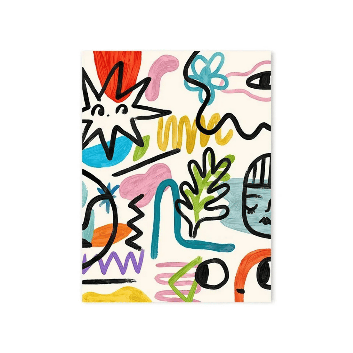 Playful Scribble Shapes Canvas Print