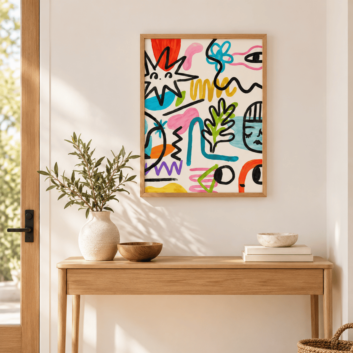 Playful Scribble Shapes Canvas Print