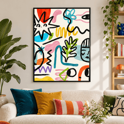 Playful Scribble Shapes Canvas Print