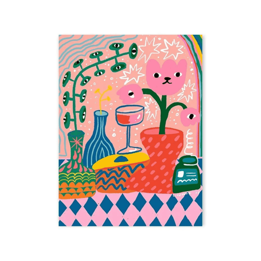 Whimsy Bloom Cat Garden Canvas Print