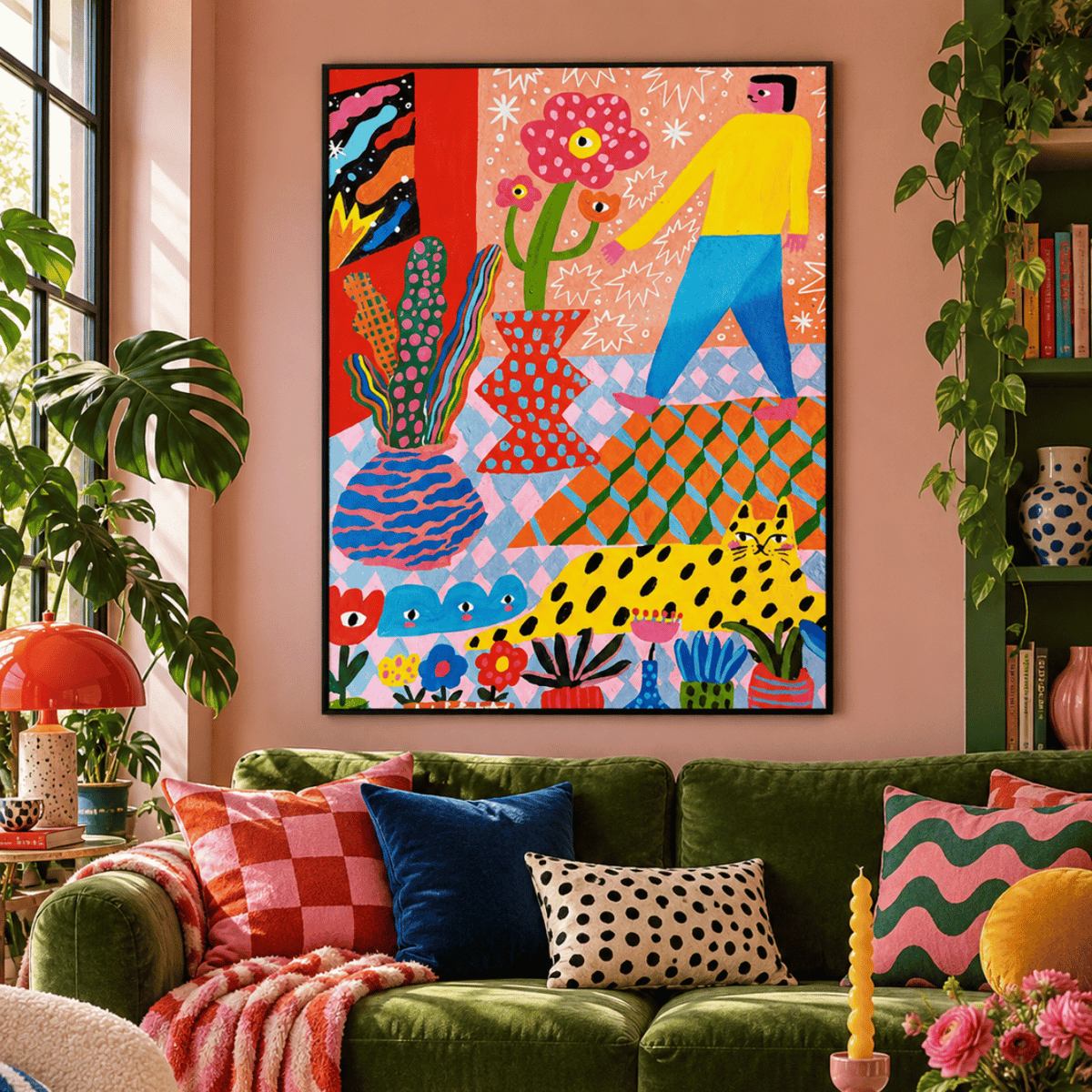 Electric Jungle Leopard Canvas Print