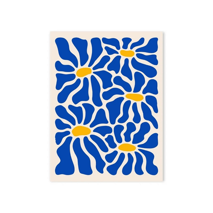 Cobalt Daisy Rhythm Canvas Print