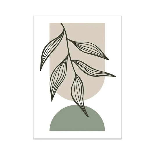 Linear Leaves Balance Canvas Print