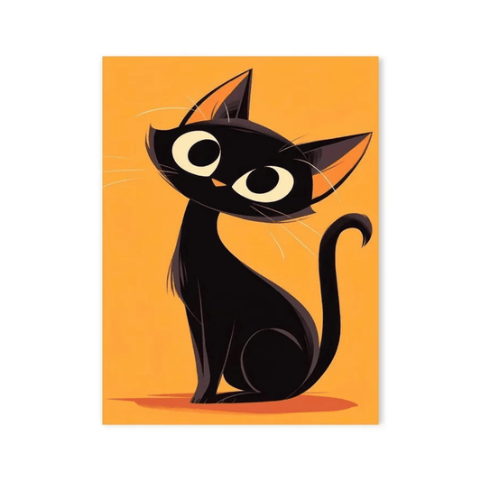 Curious Black Cat Canvas Print