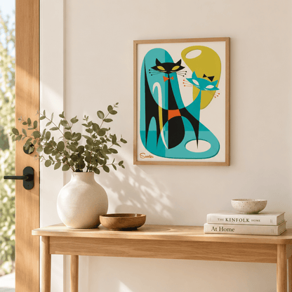 Mod Cat Companions Canvas Print