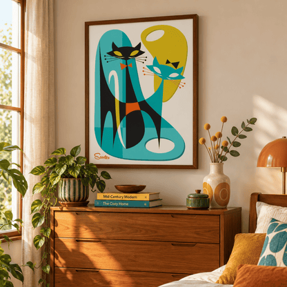 Mod Cat Companions Canvas Print